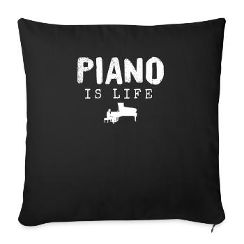 Piano piano - Sofa pillowcase 17,3'' x 17,3'' (45 x 45 cm) - black - Front