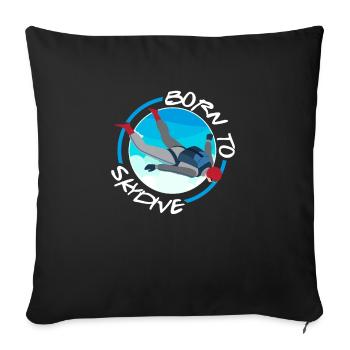 Né à Skydive - Housse de coussin décorative 45 x 45 cm - noir - Devant