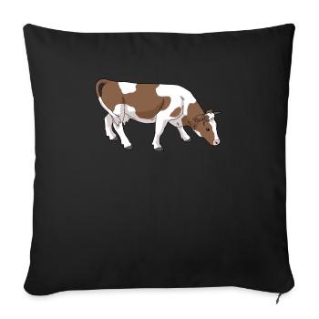 Cow with brown spots - Sofa pillowcase 17,3'' x 17,3'' (45 x 45 cm) - black - Front