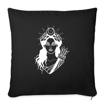 Diana déesse romaine mythe romain ou grec - Housse de coussin décorative 45 x 45 cm - noir - Devant