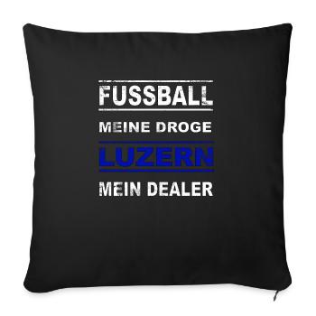 Luzern T Shirt und Geschenk für Fussballfans - Sofakissenbezug 45 x 45 cm - Schwarz - Vorne
