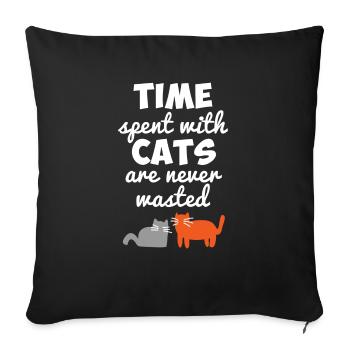 Katze,kitty,animal,funny,humor,tier,Fellnase - Sofakissenbezug 45 x 45 cm - Schwarz - Vorne