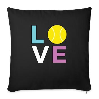 Tennis - J'AIME le tennis - Housse de coussin décorative 45 x 45 cm - noir - Devant