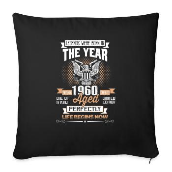 Legends Were Born in 1960 - Housse de coussin décorative 45 x 45 cm - noir - Devant