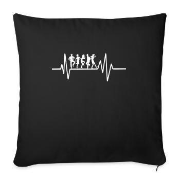 Heartbeat Linedance Western Country dance group - Sofa pillowcase 17,3'' x 17,3'' (45 x 45 cm) - black - Front