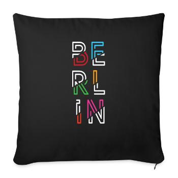 Berlin - Housse de coussin décorative 45 x 45 cm - noir - Devant