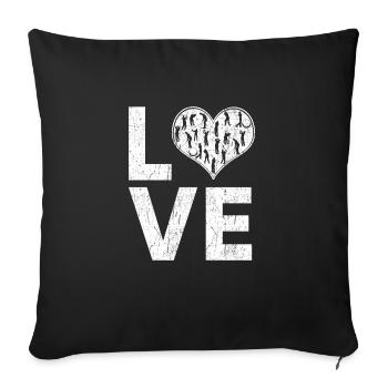 Golf,Golfplatz, Golfspieler, Ich liebe golf - Sofakissenbezug 45 x 45 cm - Schwarz - Vorne