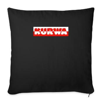 Kurwa disant Polski Pologne Polonais Polonais - Housse de coussin décorative 45 x 45 cm - noir - Devant