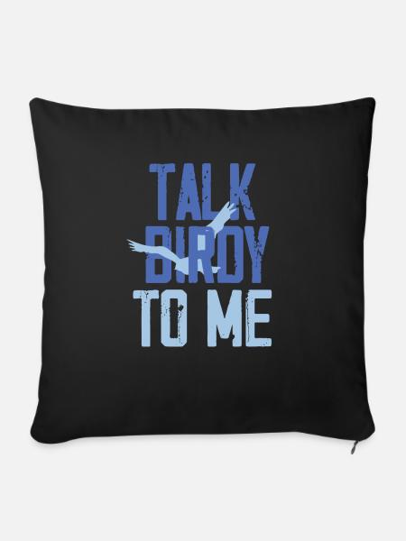 Talk Birdy to me - Sofa pillowcase 17,3'' x 17,3'' (45 x 45 cm) - black