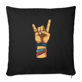 Ruban de bracelet bracelet Rock Festival Punk - Housse de coussin décorative 45 x 45 cm - noir - Devant