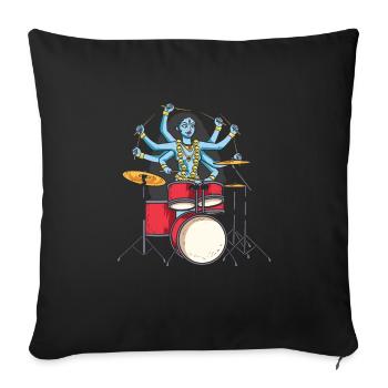 Kali Goddess Playing Drums Drummer Band - Sofa pillowcase 17,3'' x 17,3'' (45 x 45 cm) - black - Front