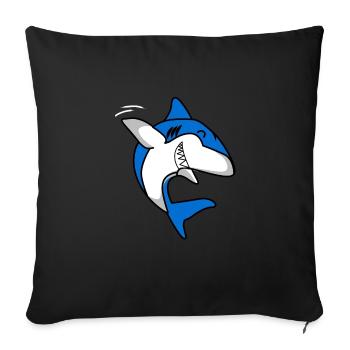 Requin agitant Grand prédateur d'aileron de requin blanc - Housse de coussin décorative 45 x 45 cm - noir - Devant