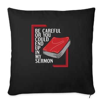 Pastor lustiges Geschenk - Sofakissenbezug 45 x 45 cm - Schwarz - Vorne