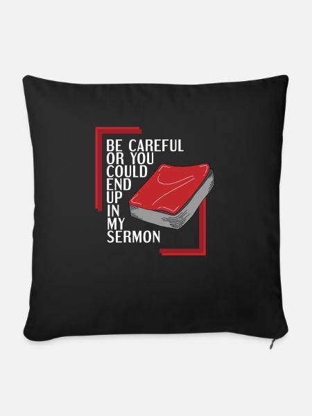 Pastor lustiges Geschenk - Sofakissenbezug 45 x 45 cm - Schwarz