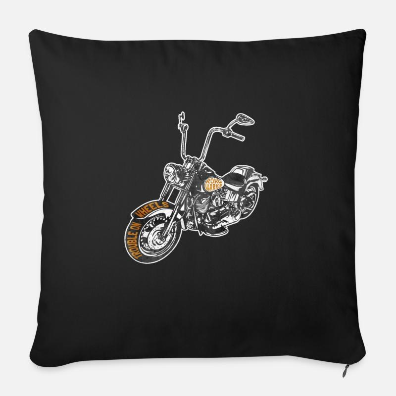 motorcycle - Sofa pillowcase 17,3'' x 17,3'' (45 x 45 cm) - black