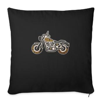 motorcycle - Sofa pillowcase 17,3'' x 17,3'' (45 x 45 cm) - black - Front