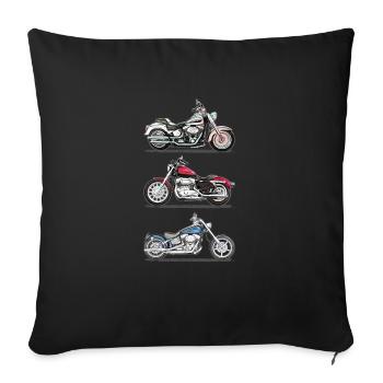 motorcycle - Sofa pillowcase 17,3'' x 17,3'' (45 x 45 cm) - black - Front