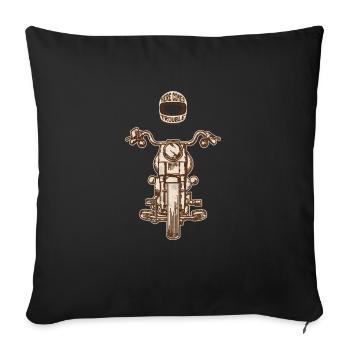 motorcycle - Sofa pillowcase 17,3'' x 17,3'' (45 x 45 cm) - black - Front