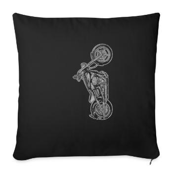 motorcycle - Sofa pillowcase 17,3'' x 17,3'' (45 x 45 cm) - black - Front