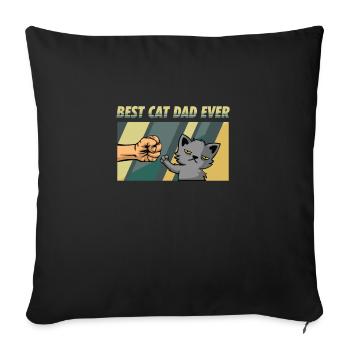 Best Cat Dad Ever - Best Cat Dad Fist Bump - Sofa pillowcase 17,3'' x 17,3'' (45 x 45 cm) - black - Front