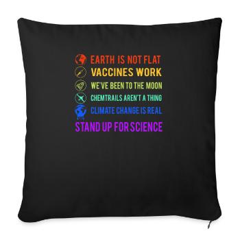 Défendez la science - Housse de coussin décorative 45 x 45 cm - noir - Devant