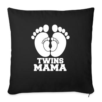 Twins mom - Sofa pillowcase 17,3'' x 17,3'' (45 x 45 cm) - black - Front