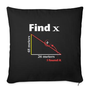 Pythagore Triangle Mathématicien ou professeur de maths - Housse de coussin décorative 45 x 45 cm - noir - Devant