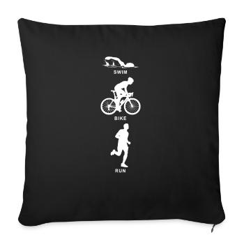 Triathlon - Housse de coussin décorative 45 x 45 cm - noir - Devant