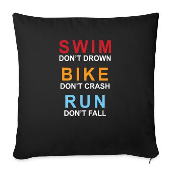 Triathlon - Housse de coussin décorative 45 x 45 cm - noir - Devant