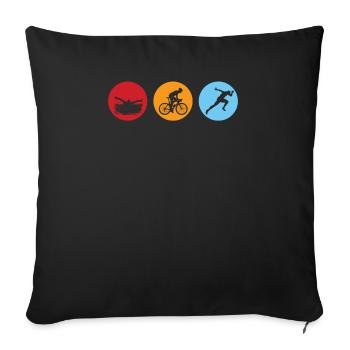 Triathlon - Housse de coussin décorative 45 x 45 cm - noir - Devant