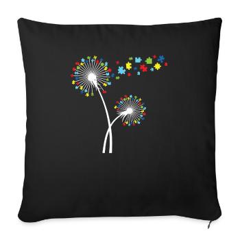 Chemise de la journée mondiale de sensibilisation à l'autisme - Housse de coussin décorative 45 x 45 cm - noir - Devant