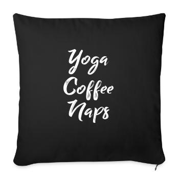 Siestes de yoga - Housse de coussin décorative 45 x 45 cm - noir - Devant