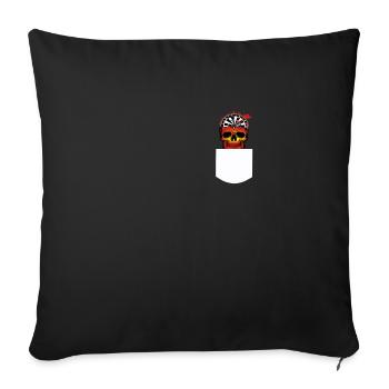 Fléchette fléchette crâne fléchette flèche - Housse de coussin décorative 45 x 45 cm - noir - Devant