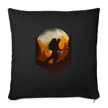 Cool Hiking Hiking Mountains Shirt - Sofa pillowcase 17,3'' x 17,3'' (45 x 45 cm) - black - Front