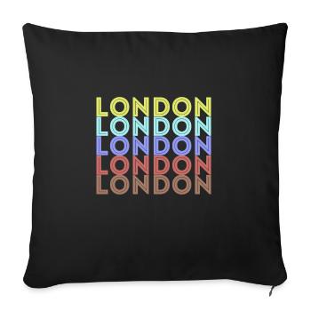 Vintage London Souvenir - Retro London - Sofa pillowcase 17,3'' x 17,3'' (45 x 45 cm) - black - Front