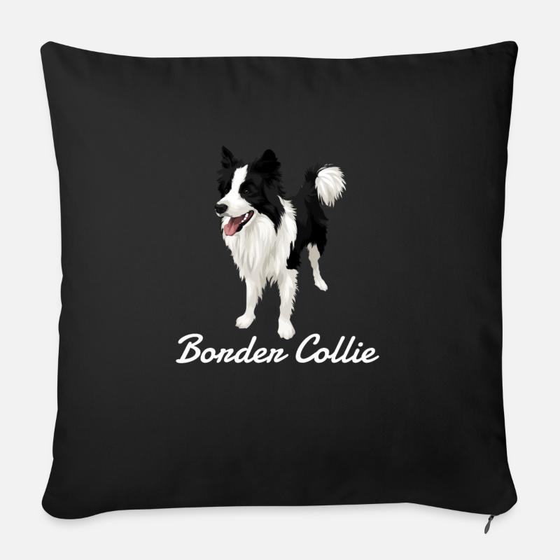 Limited! Border Collie Love - Sofakissenbezug 45 x 45 cm - Schwarz