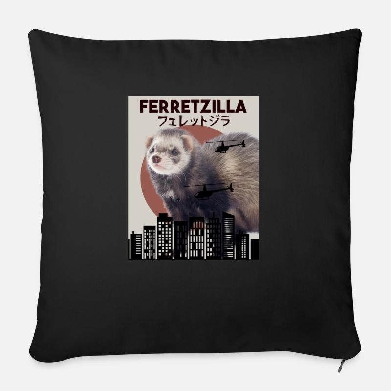 Ferret - Sofa pillowcase 17,3'' x 17,3'' (45 x 45 cm) - black