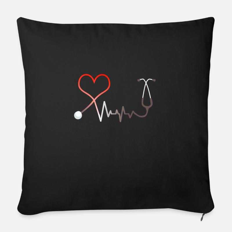 Infirmière infirmière - Housse de coussin décorative 45 x 45 cm - noir