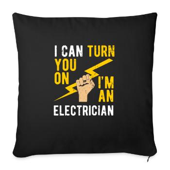 Électricien électricien - Housse de coussin décorative 45 x 45 cm - noir - Devant
