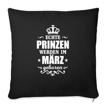Prinzen im März - Sofakissenbezug 45 x 45 cm - Schwarz - Vorne
