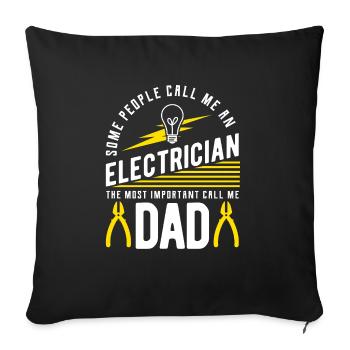 Électricien électricien - Housse de coussin décorative 45 x 45 cm - noir - Devant