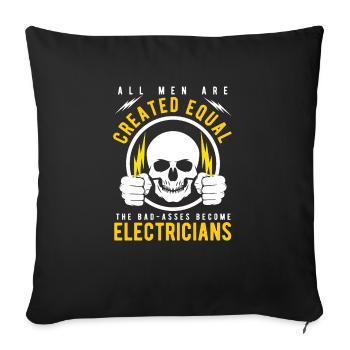 Électricien électricien - Housse de coussin décorative 45 x 45 cm - noir - Devant