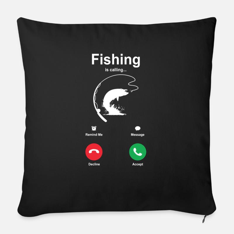 Fischen - Sofakissenbezug 45 x 45 cm - Schwarz