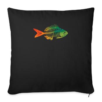 Fischen - Sofakissenbezug 45 x 45 cm - Schwarz - Vorne