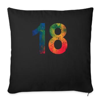 18th birthday - Sofa pillowcase 17,3'' x 17,3'' (45 x 45 cm) - black - Front