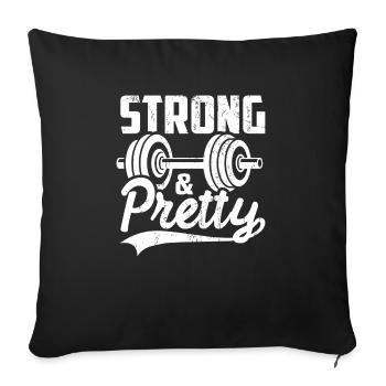 strong and pretty gym girl shirt - Sofa pillowcase 17,3'' x 17,3'' (45 x 45 cm) - black - Front