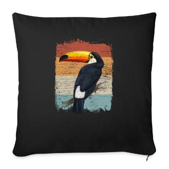 Toucan retro - Sofa pillowcase 17,3'' x 17,3'' (45 x 45 cm) - black - Front