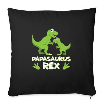Papasaurus T-Rex - Housse de coussin décorative 45 x 45 cm - noir - Devant