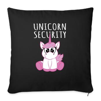 Unicorn Security-Unicorn Lover Gift - Sofa pillowcase 17,3'' x 17,3'' (45 x 45 cm) - black - Front