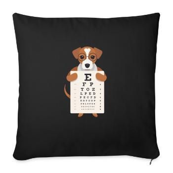 Children's eye test optician glasses recognize letters - Sofa pillowcase 17,3'' x 17,3'' (45 x 45 cm) - black - Front